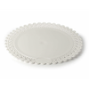 Set 2pz. Vassoio Trama Trinato Bianco 23 Cm Rotondo Piatto Sotto Dolci Trasporto
