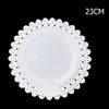 Set 2pz. Vassoio Trama Trinato Bianco 23 Cm Rotondo Piatto Sotto Dolci Trasporto