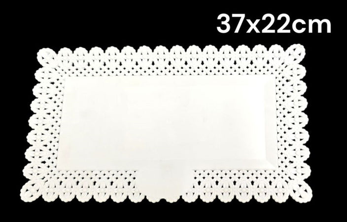 Set 2pz Vassoio Trama Trinato Bianco 37x22cm Rettangolare Piatto Sotto Dolci Trasporto