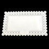 Set 2pz Vassoio Trama Trinato Bianco 37x22cm Rettangolare Piatto Sotto Dolci Trasporto