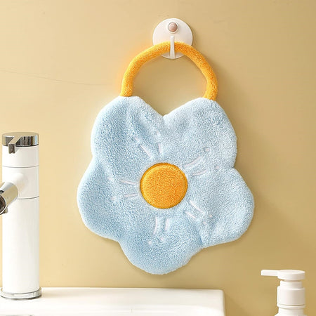 Asciugamano A Fiore Morbido Cordino Portatile Assorbente Per Bagno Cucina Bambini 10776
