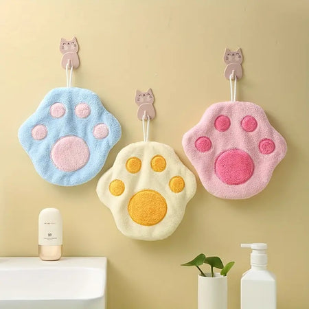 Asciugamano Morbido Con Impronta Gatto Da Appendere Bagno Bambini Pulizia Casa 10777