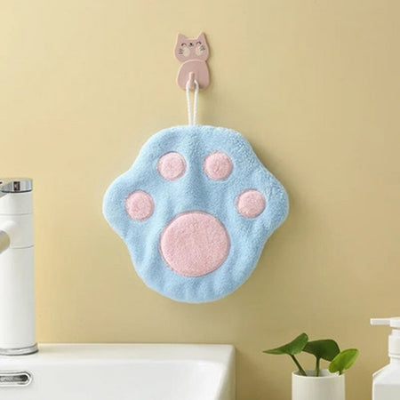 Asciugamano Morbido Con Impronta Gatto Da Appendere Bagno Bambini Pulizia Casa 10777