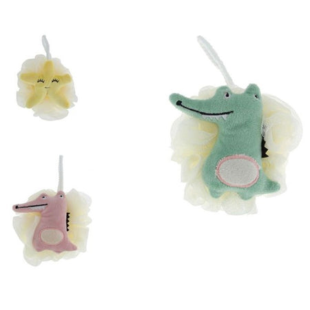 Spugna Retina Per Doccia Bagno Spugnetta Esfoliante Pelle Corpo Con Animale Peluche 87248