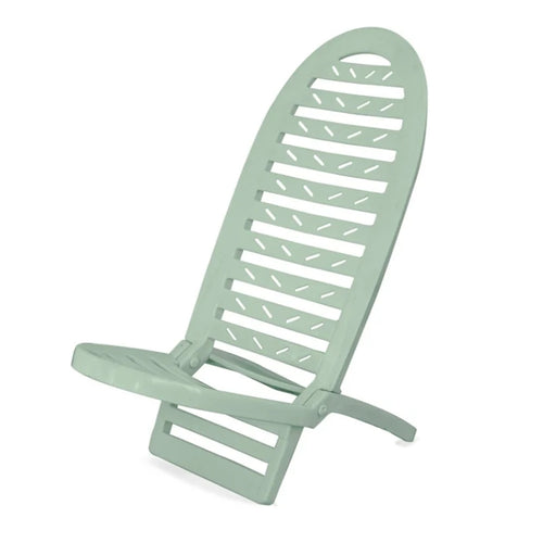 Set 2pz Spiaggina Pieghevole Verde Acquamarina In Plastica 40x40x86cm Mare Piscina 023510
