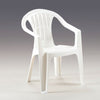 Set 2 Pz Sedia Ratak Schienale Basso Monoblocco Bianca Opaca Con Braccioli 021048