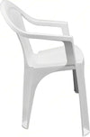 Set 2 Pz Sedia Ratak Schienale Basso Monoblocco Bianca Opaca Con Braccioli 021048