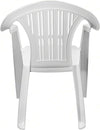Set 2 Pz Sedia Ratak Schienale Basso Monoblocco Bianca Opaca Con Braccioli 021048