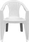Set 2 Pz Sedia Ratak Schienale Basso Monoblocco Bianca Opaca Con Braccioli 021048