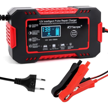 Caricabatterie Auto 6a 12v Mantenitore Batteria Compensazione Temperatura Moto Tosaerba Barca