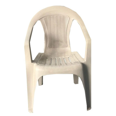 Set 3pz Sedia In Plastica Con Braccioli Tortora Monoblocco Impilabile 53x43x78cm 035969