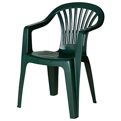 Set 2 Pz Sedie Da Giardino Poltrona Monoblocco Con Braccioli Colore Verde 020362
