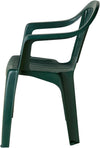 Set 2 Pz Sedie Da Giardino Poltrona Monoblocco Con Braccioli Colore Verde 020362