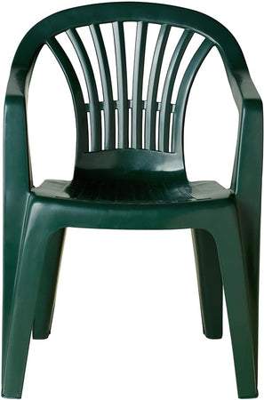 Set 2 Pz Sedie Da Giardino Poltrona Monoblocco Con Braccioli Colore Verde 020362
