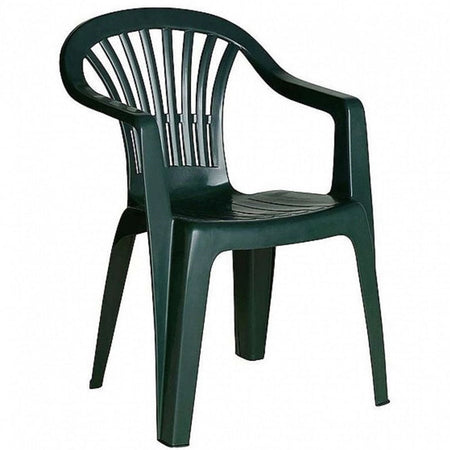 Set 2 Pz Sedie Da Giardino Poltrona Monoblocco Con Braccioli Colore Verde 020362