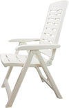 Poltrona Pieghevole Da Giardino Con Schenale Regolabile Comodi Braccioli Bianca 008939