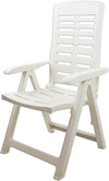 Poltrona Pieghevole Da Giardino Con Schenale Regolabile Comodi Braccioli Bianca 008939