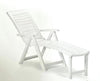 Poltrona Lettino Prendisole Pieghevole Con Poggiapiedi Bianco 60x108x109 Cm 015933