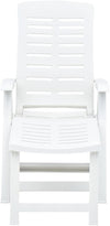 Poltrona Lettino Prendisole Pieghevole Con Poggiapiedi Bianco 60x108x109 Cm 015933