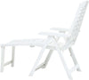 Poltrona Lettino Prendisole Pieghevole Con Poggiapiedi Bianco 60x108x109 Cm 015933
