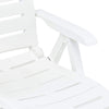 Poltrona Lettino Prendisole Pieghevole Con Poggiapiedi Bianco 60x108x109 Cm 015933