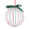 Palline per albero di Natale in vetro trasparente striate con fiocco per decorazione