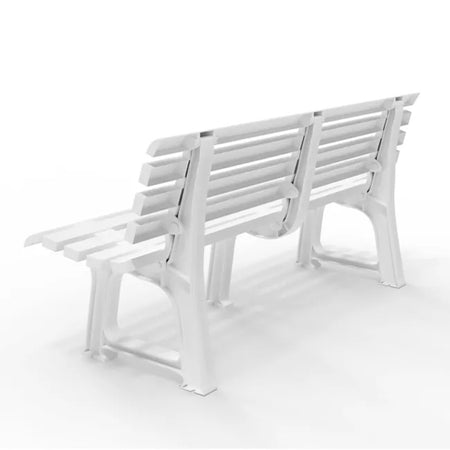 Panchina Da Giardino Panca In Resina Da 3 Posti Colore Bianco 145x49x74 Cm 020363