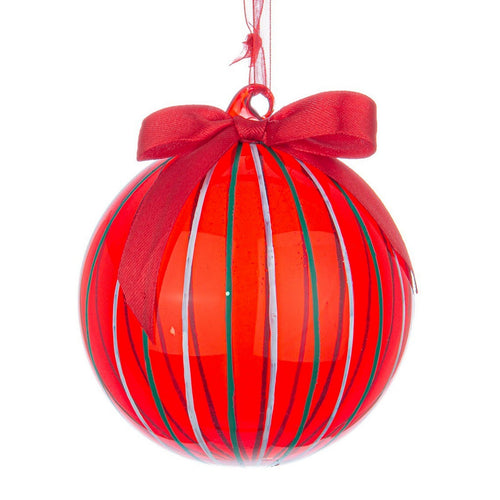 Palline per albero di Natale in vetro colore rosso con fiocco per decorazione