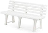 Panchina Da Giardino Panca In Resina Da 3 Posti Colore Bianco 145x49x74 Cm 020363