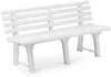 Panchina Da Giardino Panca In Resina Da 3 Posti Colore Bianco 145x49x74 Cm 020363