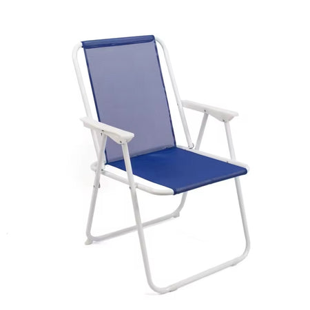 Set 6pz Sedia Pieghevole Da Mare Spiaggia Campeggio In Metallo Tela Colorata 023282