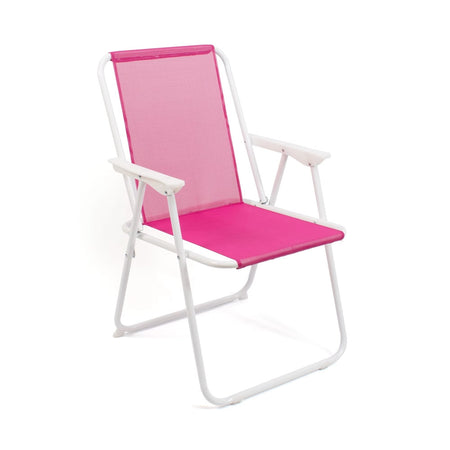 Set 6pz Sedia Pieghevole Da Mare Spiaggia Campeggio In Metallo Tela Colorata 023282