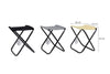 Set 3pz Sgabello Pieghevole In Metallo Tessuto Per Campeggio Pesca Spiaggia Mare 020228