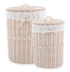 Set 2 Porta biancheria Narra struttura in rattan e tessuto interno in cotone