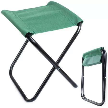 Set 6pz Sgabello Camping Pesca Mini Sedia Spiaggia Pieghevole In Metallo Tessuto 020227