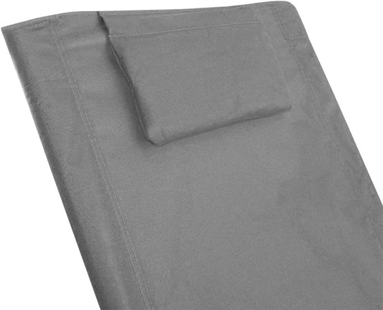 Spiaggina Con Cuscino Per Testiera Grigio 57x47x95 Cm Pieghevole Portatile 281017