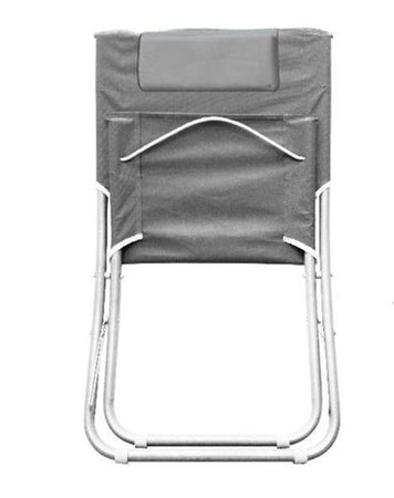 Spiaggina Con Cuscino Per Testiera Grigio 57x47x95 Cm Pieghevole Portatile 281017