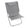 Spiaggina Con Cuscino Per Testiera Grigio 57x47x95 Cm Pieghevole Portatile 281017