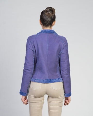 Rebecca - Chiodo Donna Glicine in vero montone Shearling