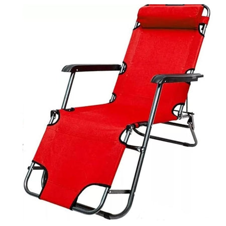 Sdraio Sedia Lettino Rosso Relax Prendisole Da Spiaggia Giardino Pieghevole 285002