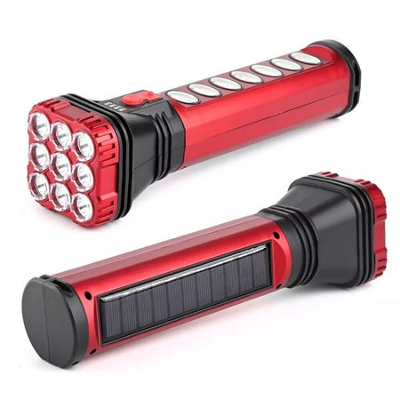 Lampada Torcia Portatile Led Ricaricabile Con Pannello Solare 18w Hb-707-1 Campeggio