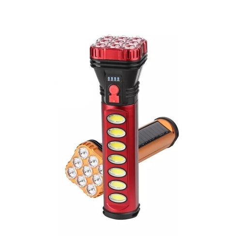 Lampada Torcia Portatile Led Ricaricabile Con Pannello Solare 18w Hb-707-1 Campeggio