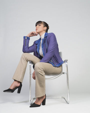 Rebecca - Chiodo Donna Glicine in vero montone Shearling