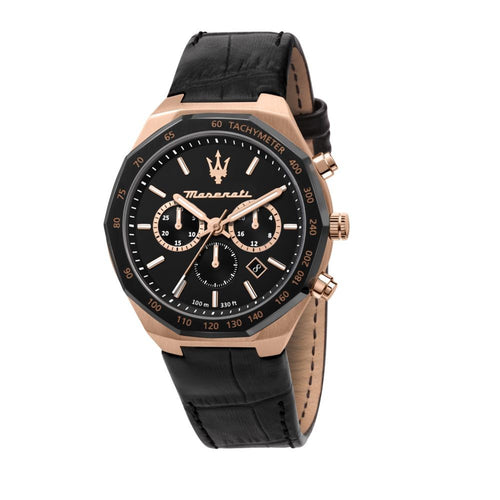 Maserati Stile – Cronografo Uomo Nero Rose Gold Pelle (R8871642001)