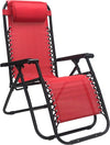Sdraio Sedia In Textilene Rosso Pieghevole Multiposizione Reclinabile Giardino 221001