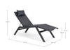 Lettino chaise longue Krion con poggiatesta, struttura in alluminio verniciato per esterno