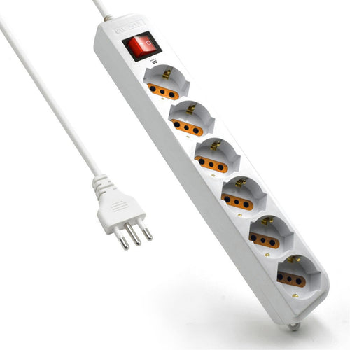 Multipresa ciabatta presa mobile 6 posti prese ciabatte elettrica multiprese elettriche