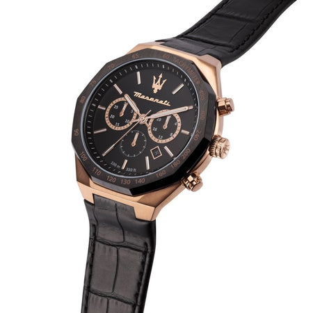 Maserati Stile – Cronografo Uomo Nero Rose Gold Pelle (R8871642001)