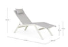 Lettino chaise longue Krion con poggiatesta, struttura in alluminio verniciato per esterno