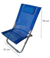 Spiaggina Con Cuscino Per Testiera Blu Textilene 57x47x95cm Pieghevole Portatile 281032